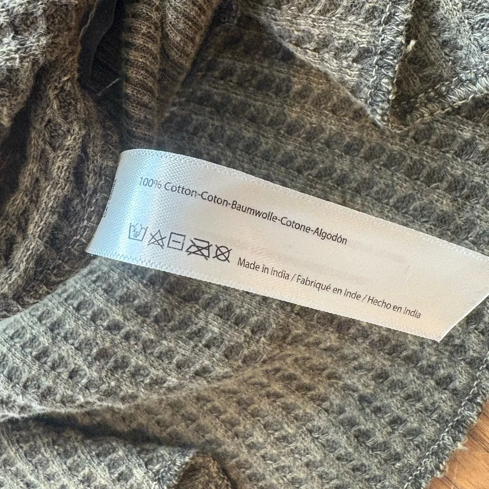 FP One Free People Scout Jacket Shacket Oversized Waffle Knit Green Thermal M - Picture 6 of 9